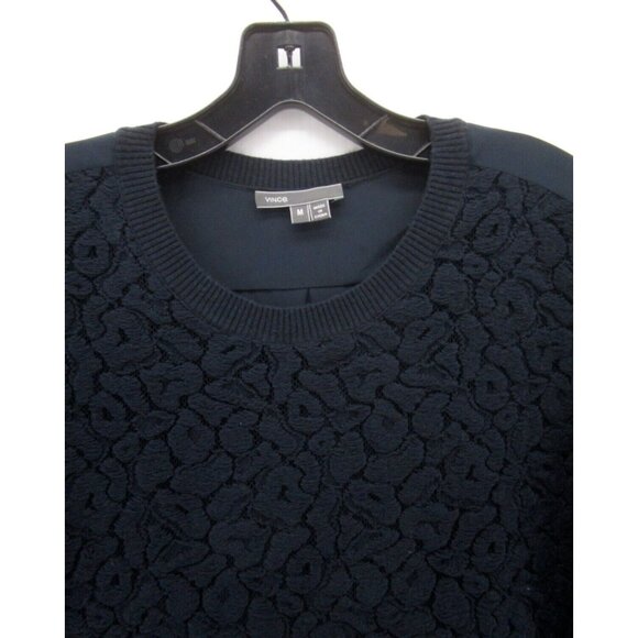 Vince Dress Medium Shift Pullover Embossed Art Scoop Neck Cotton - Picture 2 of 10